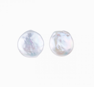 Freshwater Circle Keshi Pearl Stud Earrings WE00774 | Stone - PEARLY LUSTRE