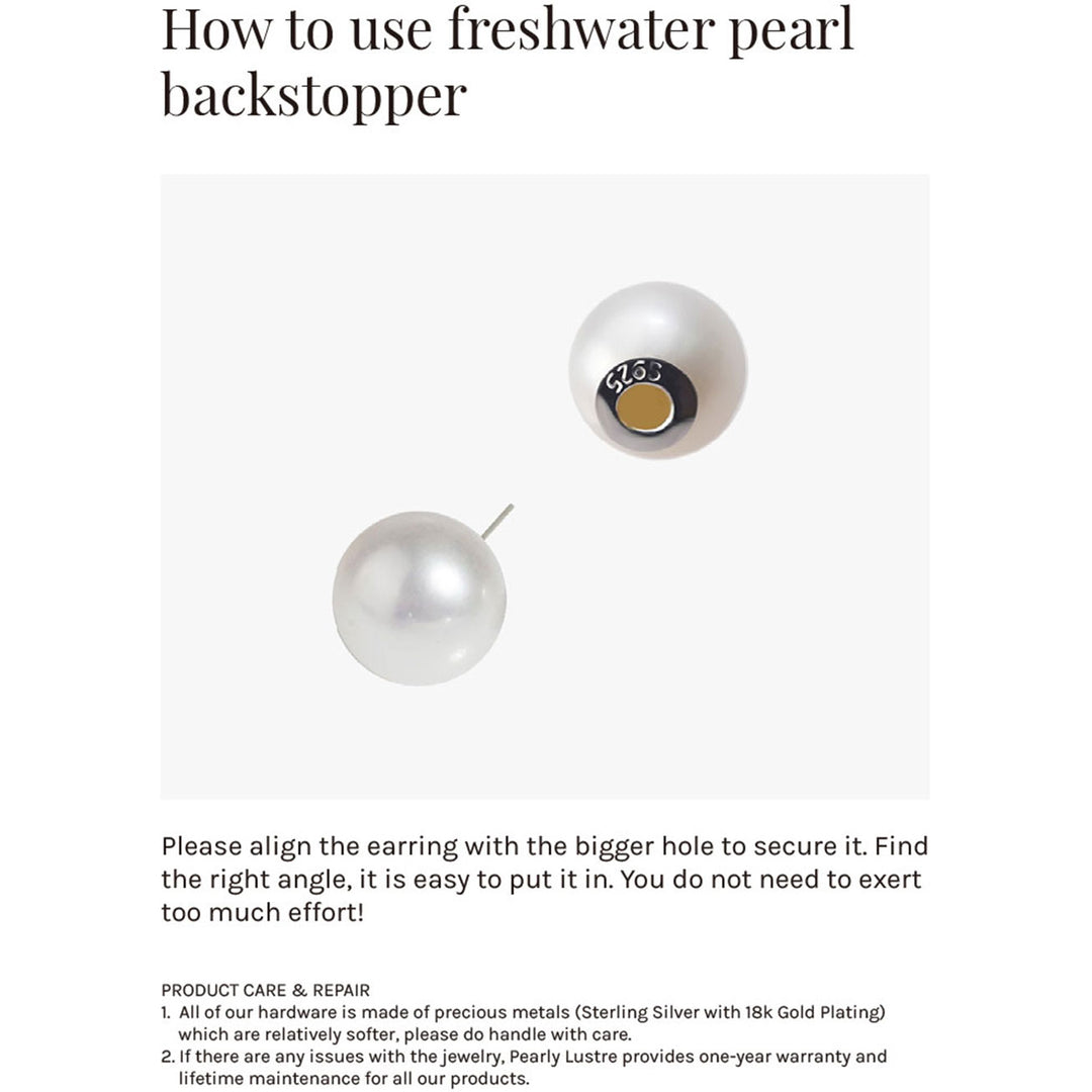 Elegant Freshwater Pearl Earrings WE00618 | S Collection - PEARLY LUSTRE