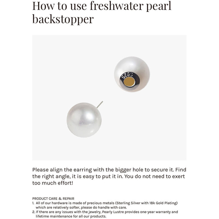 Elegant Freshwater Pearl Earrings WE00618 | S Collection - PEARLY LUSTRE