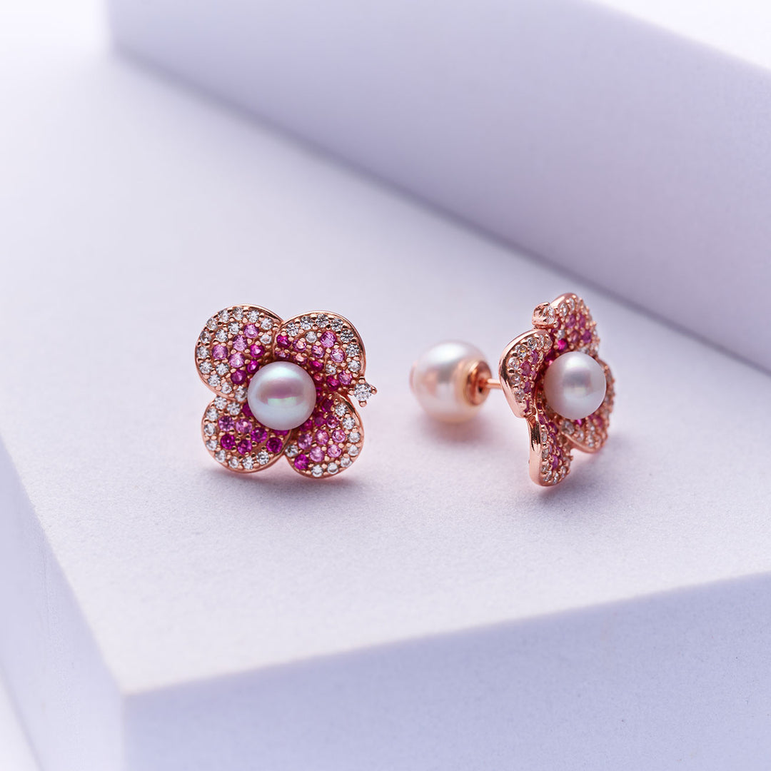 Top Grade Freshwater Pearl Earrings WE00941 | BLOOM - PEARLY LUSTRE