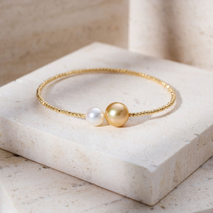 18K Solid Gold South Sea Pearl Bracelet KB00064 | HARMONY - PEARLY LUSTRE