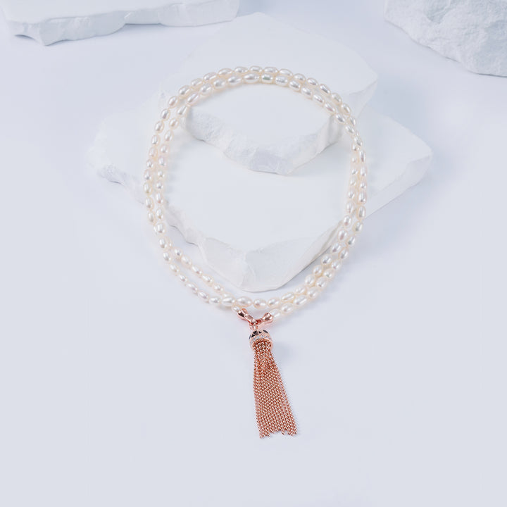 Cheetah Print Freshwater Pearl Multi Style Necklace & Belt WN00592 | SAFARI - PEARLY LUSTRE