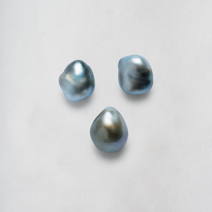 18K Diamond Tahitian Keshi Pearl Earrings KE00117 - PEARLY LUSTRE