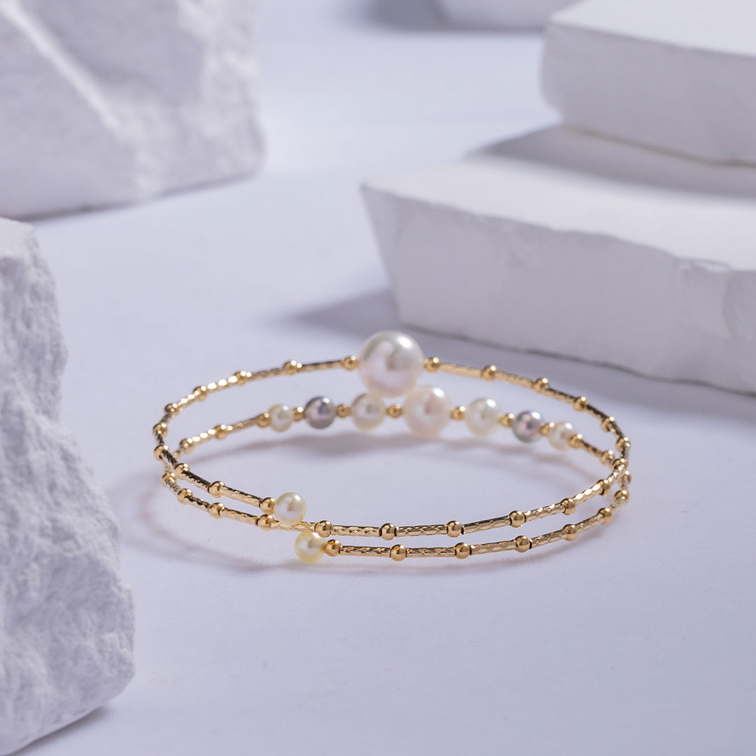 18K Solid Gold Akoya Pearl Bracelet KB00018 - PEARLY LUSTRE