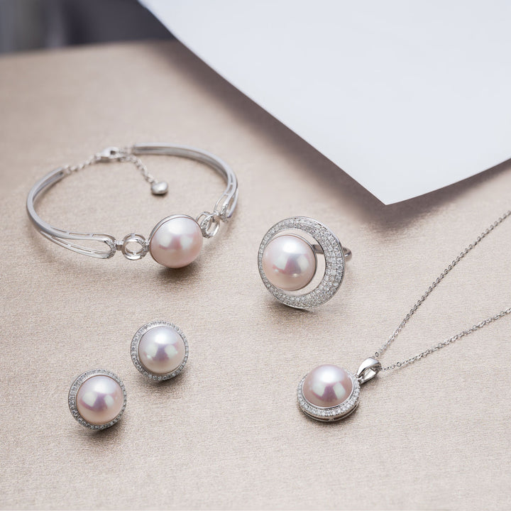 18K Diamond Edison Mabe Pearl Bracelet KB00024 | Si Dian Jin - PEARLY LUSTRE