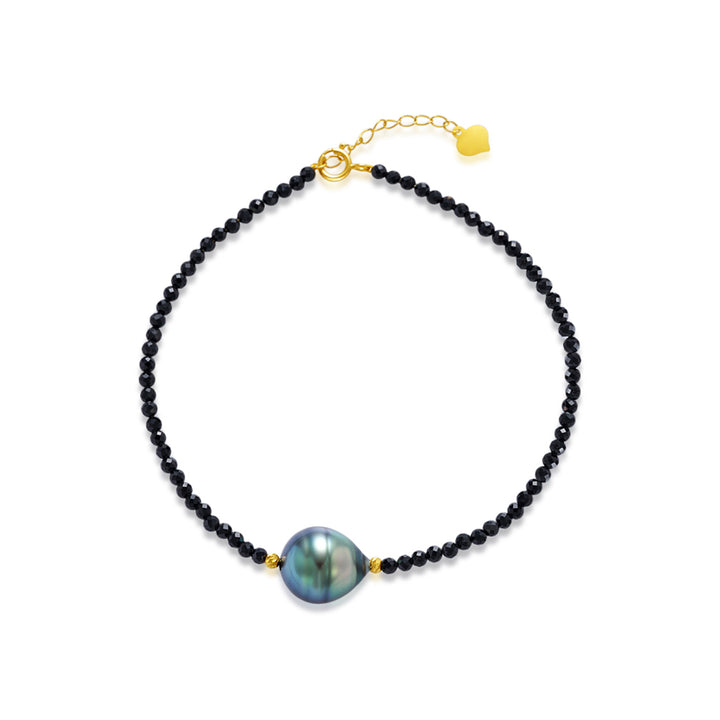 18K Solid Gold Tahitian Pearl Bracelet KB00032 - PEARLY LUSTRE