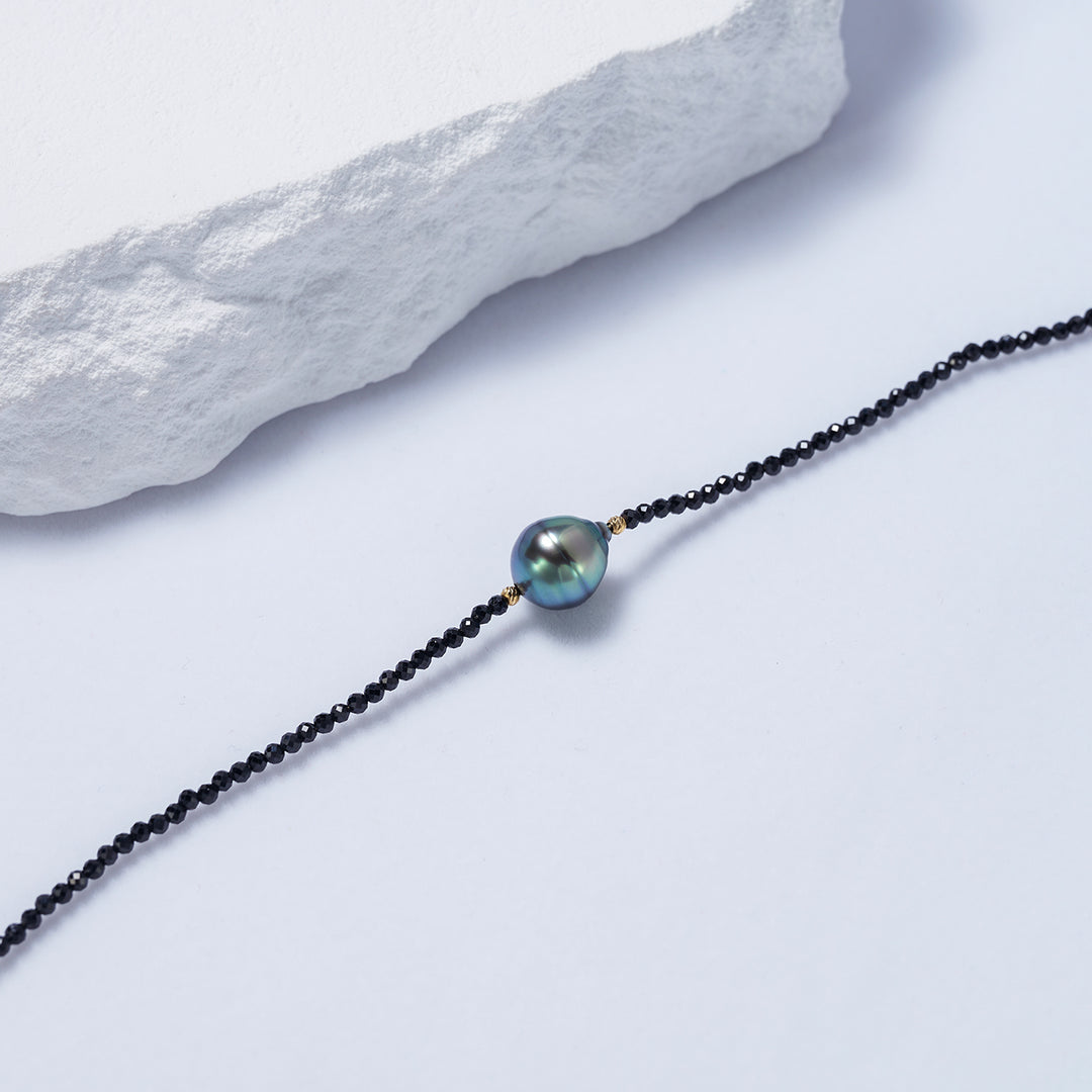 18K Solid Gold Tahitian Pearl Bracelet KB00032 - PEARLY LUSTRE