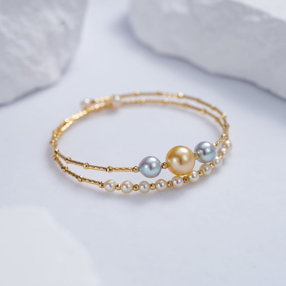18K Solid Gold South Sea Akoya Pearl Bracelet KB00033 - PEARLY LUSTRE
