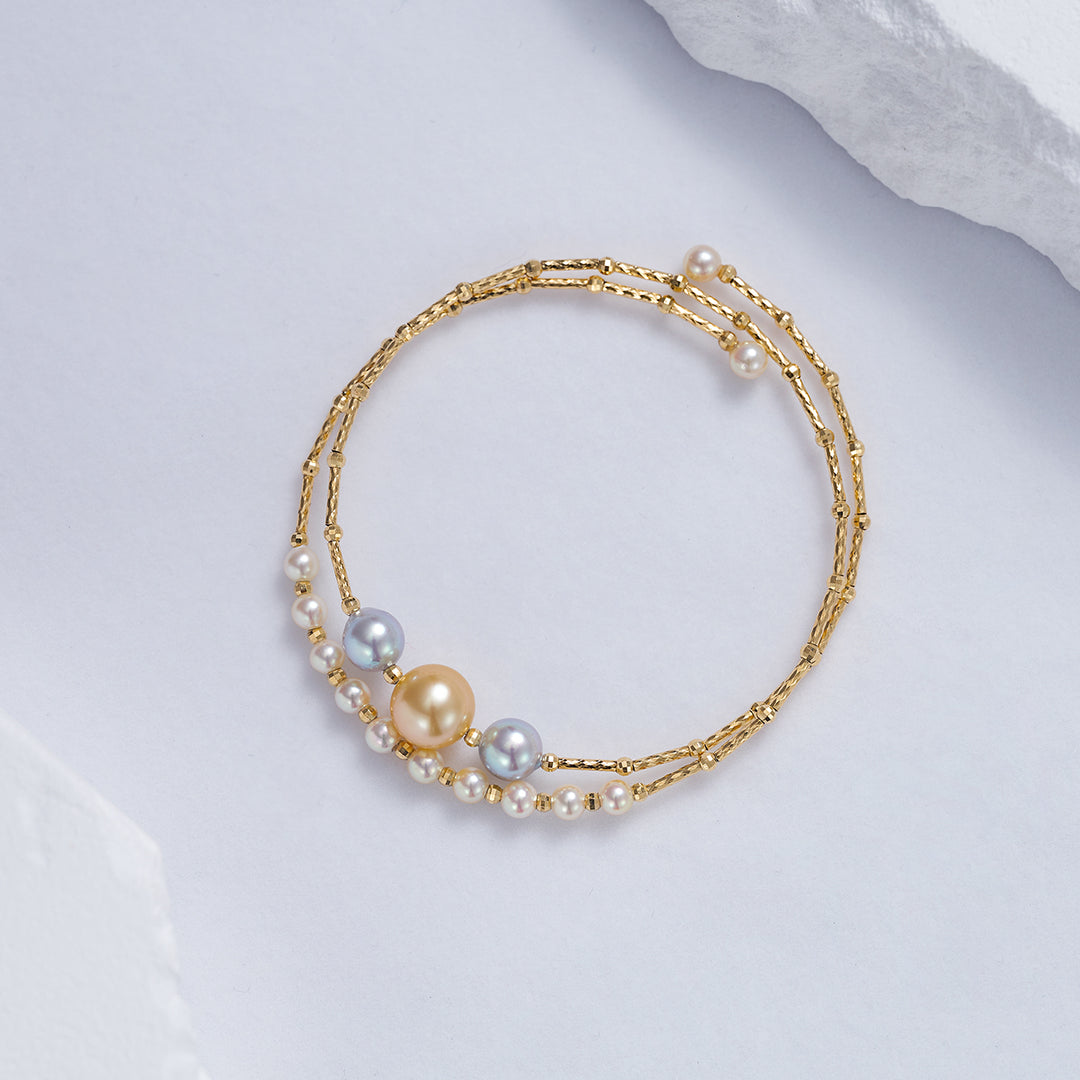 18K Solid Gold South Sea Akoya Pearl Bracelet KB00033 - PEARLY LUSTRE
