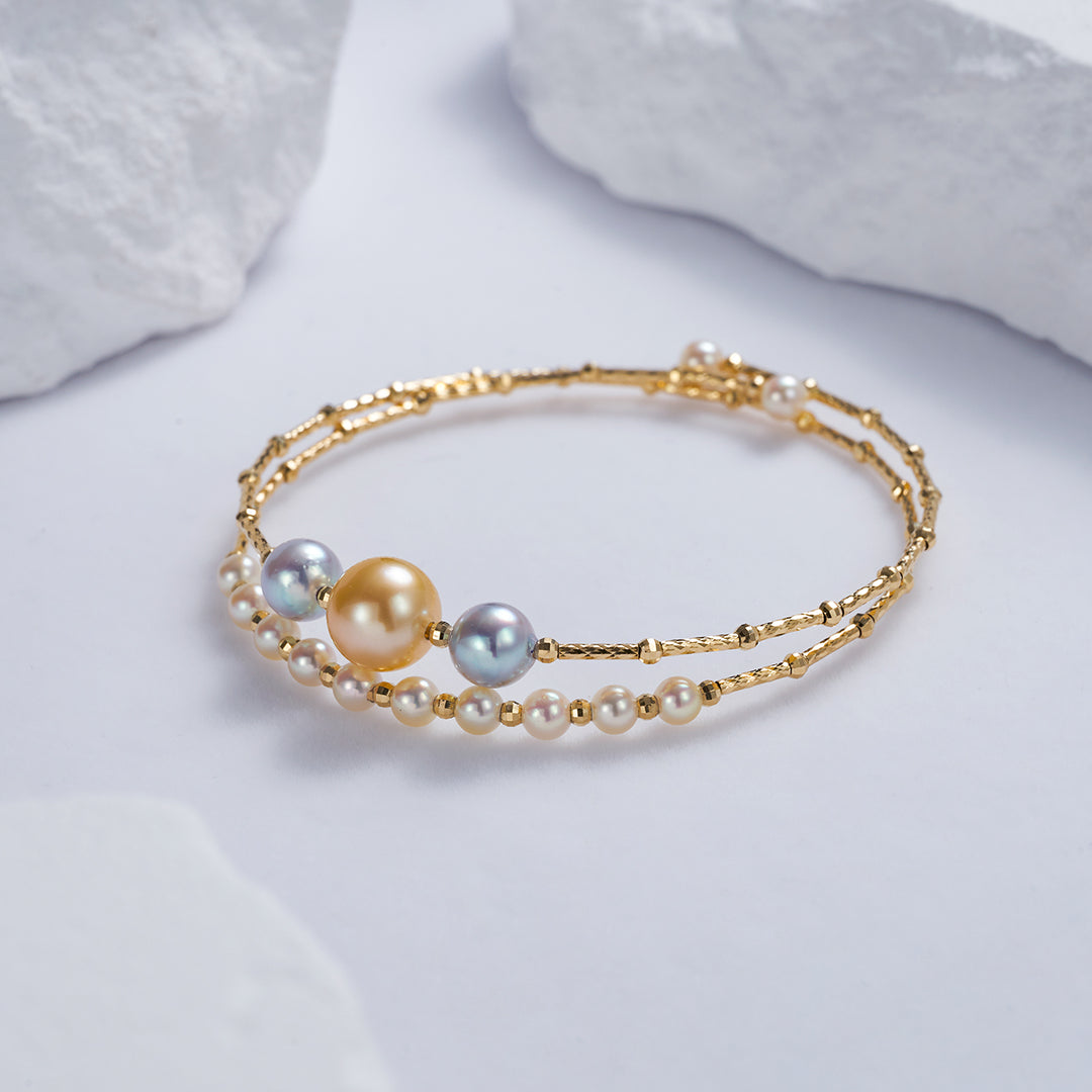 18K Solid Gold South Sea Akoya Pearl Bracelet KB00033 - PEARLY LUSTRE