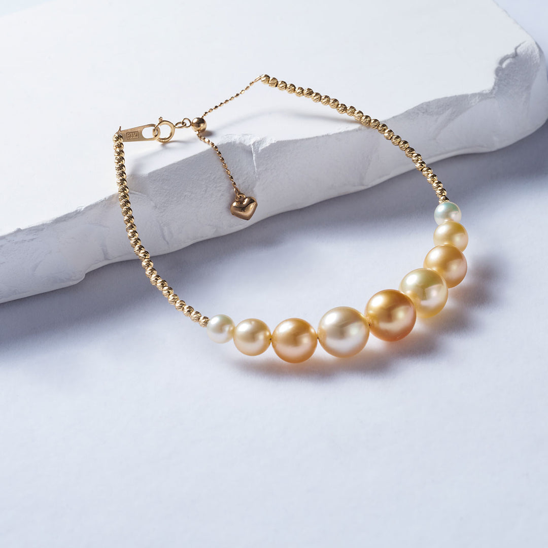 18K Solid Gold South Sea Pearl Bracelet KB00036 - PEARLY LUSTRE