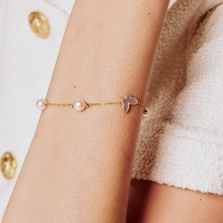 18K Solid Gold Akoya Pearl Bracelet KB00038 - PEARLY LUSTRE