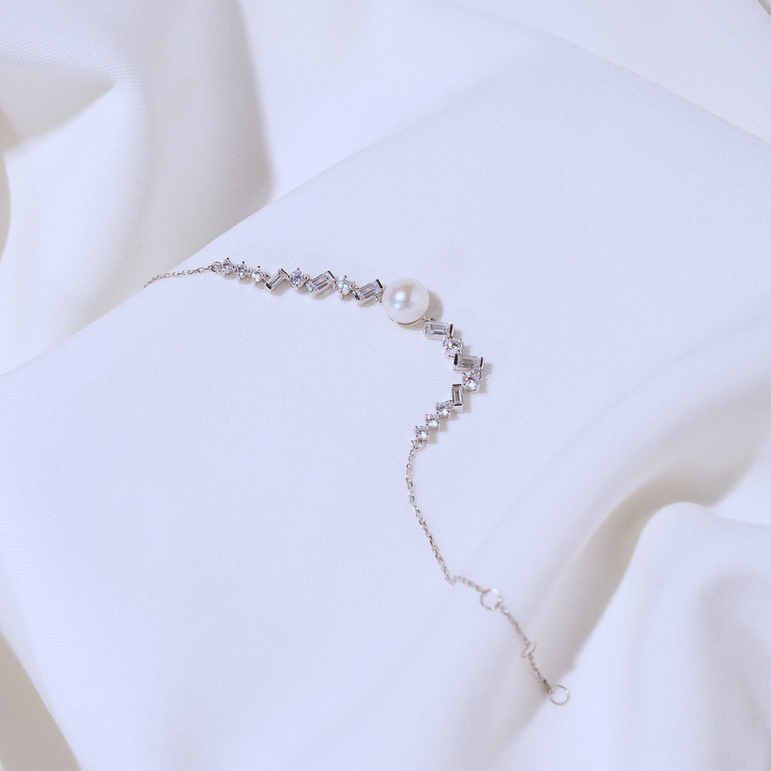18K Solid Gold Top Grade Freshwater Pearl Bracelet KB00043 | CELESTE - PEARLY LUSTRE