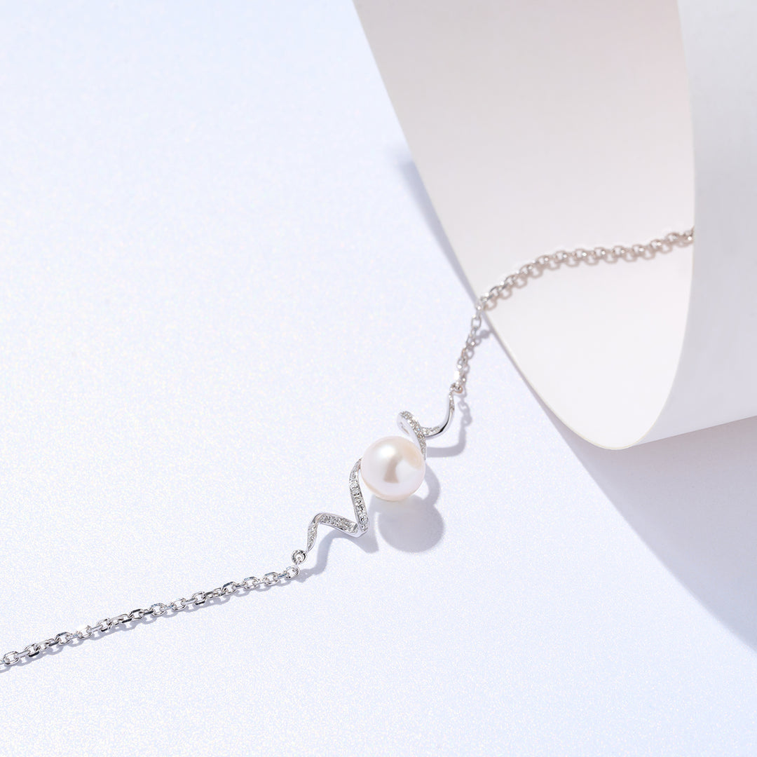 18K Diamond Akoya Pearl Bracelet KB00047 | LOVE - PEARLY LUSTRE