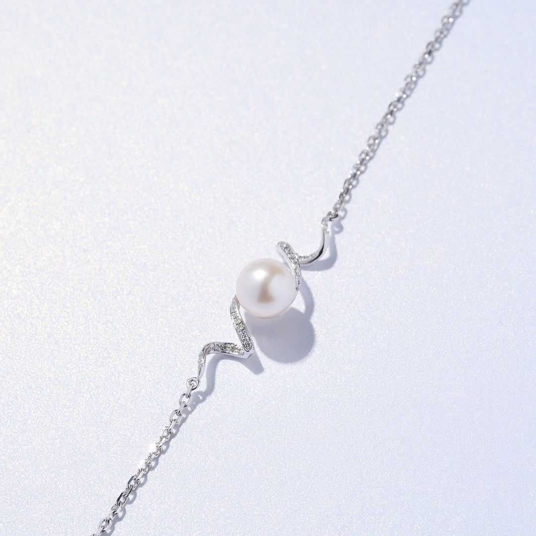 18K Diamond Akoya Pearl Bracelet KB00047 | LOVE - PEARLY LUSTRE