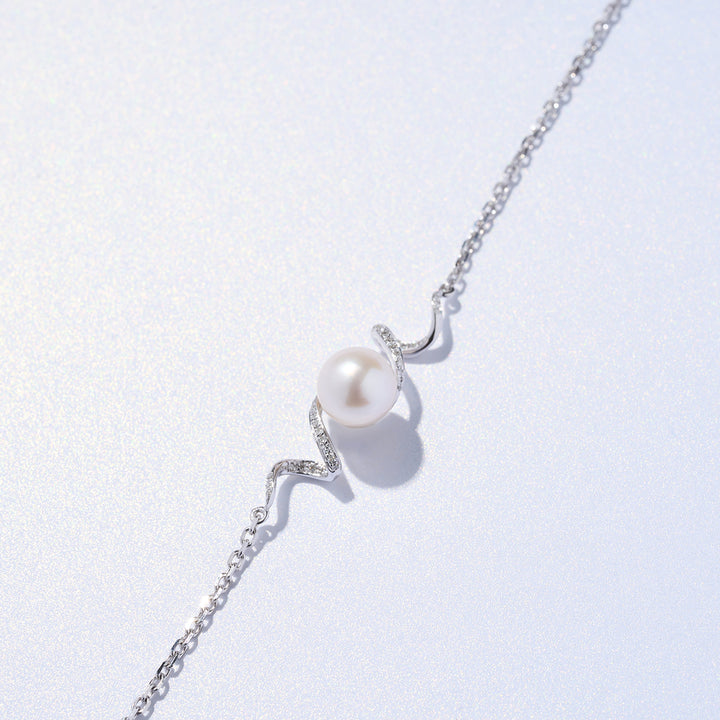 18K Diamond Akoya Pearl Bracelet KB00047 | LOVE - PEARLY LUSTRE