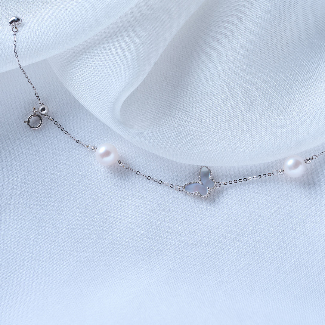18K Solid Gold Akoya Pearl Bracelet KB00053 - PEARLY LUSTRE