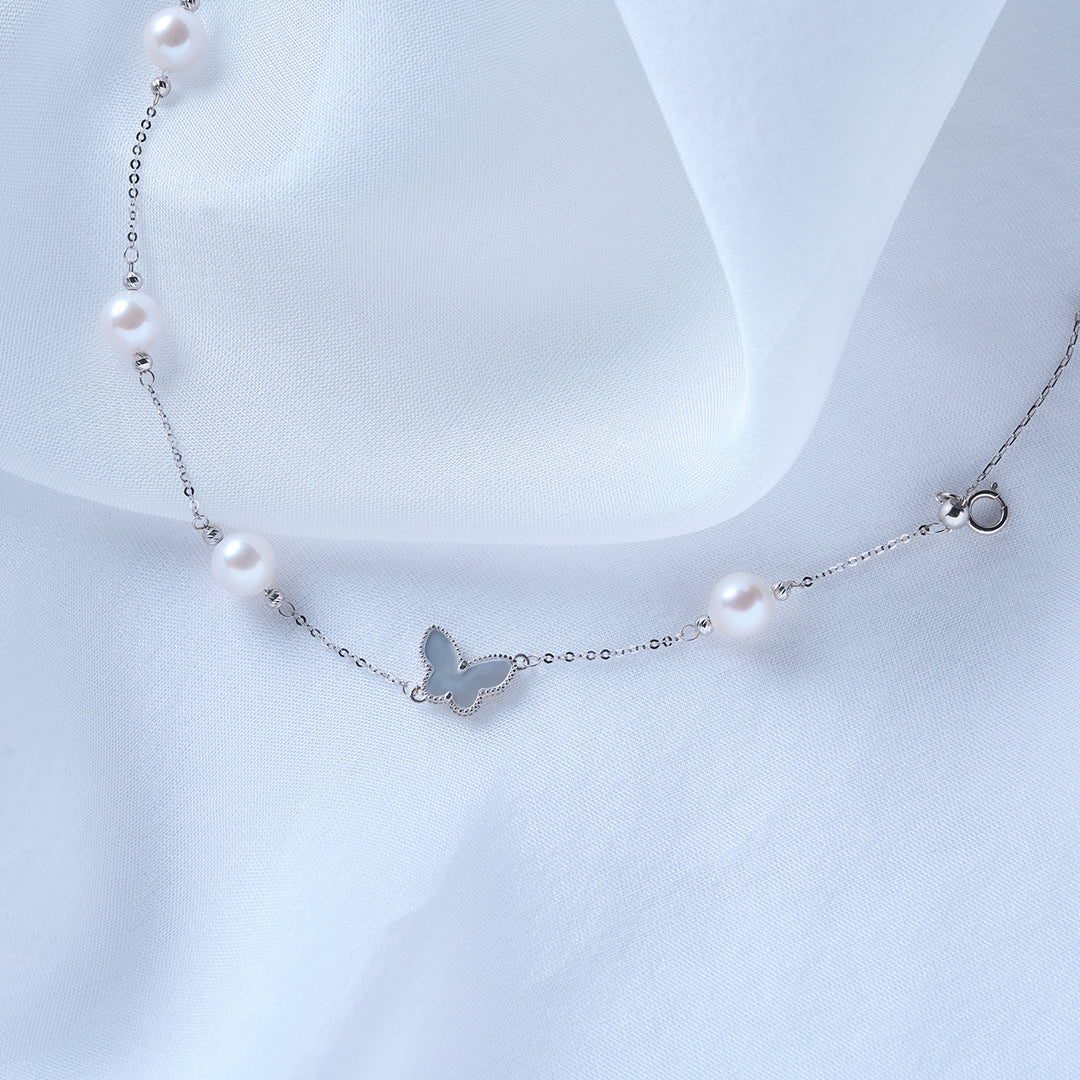 18K Solid Gold Akoya Pearl Bracelet KB00053 - PEARLY LUSTRE