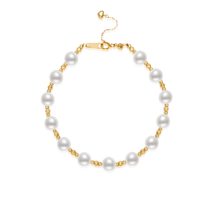 18K Solid Gold Akoya Pearl Bracelet KB00060 - PEARLY LUSTRE