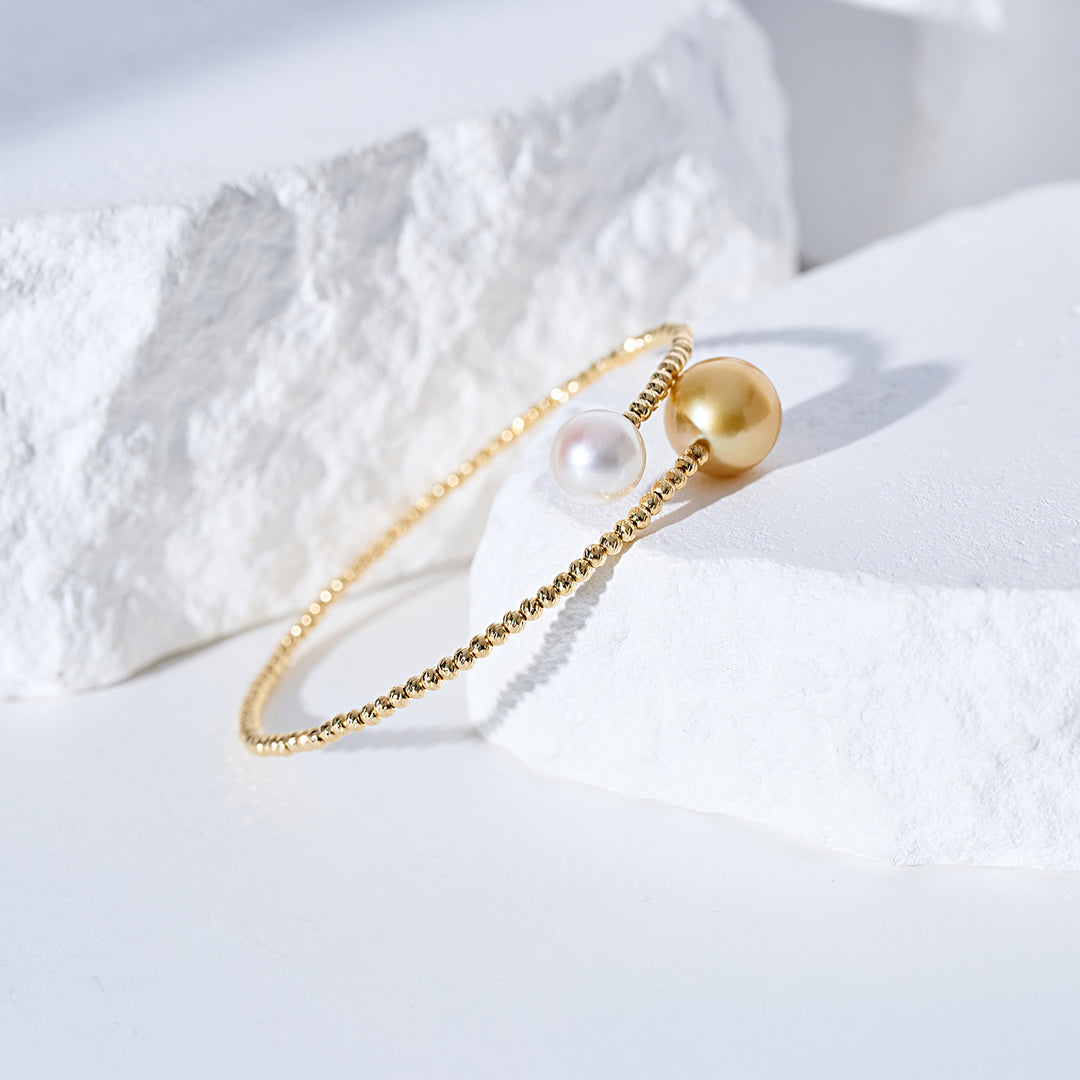 18K Solid Gold South Sea Pearl Bracelet KB00064 | HARMONY