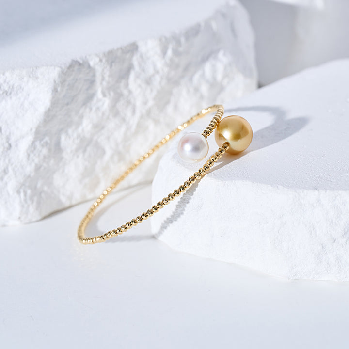 18K Solid Gold South Sea Pearl Bracelet KB00064 | HARMONY