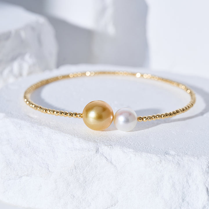 18K Solid Gold South Sea Pearl Bracelet KB00064 | HARMONY