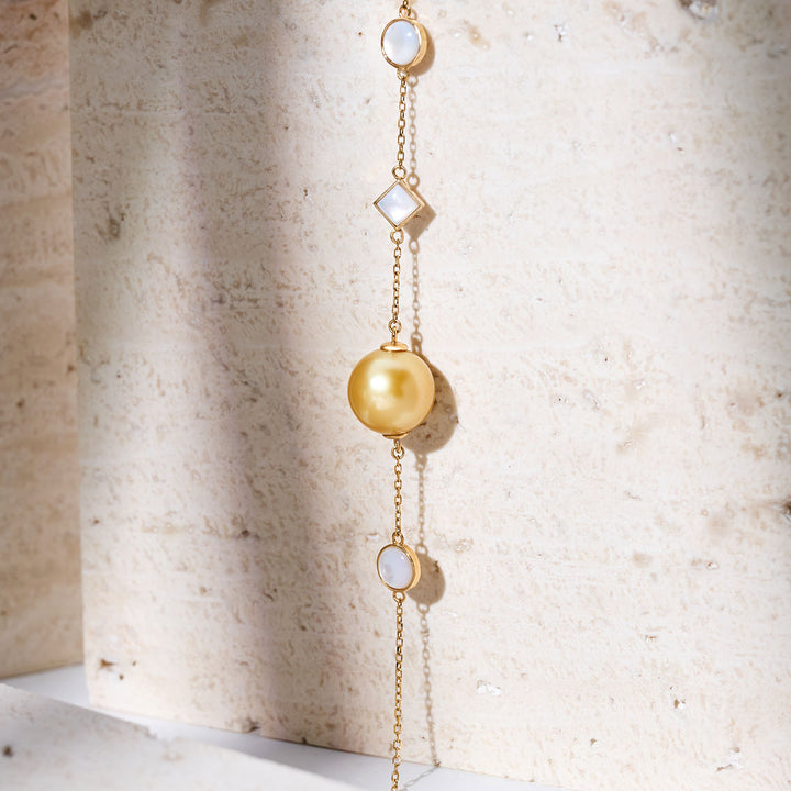 Bracelet en perle d'or de la mer du Sud 18K massif KB00066