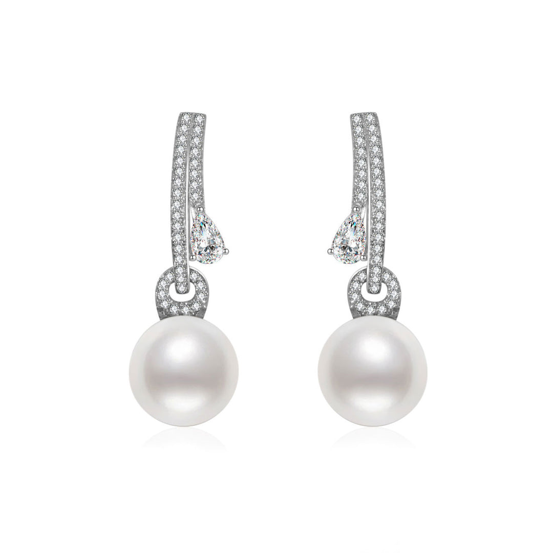 18K Solid Gold Pearl Earrings KE00048 - PEARLY LUSTRE