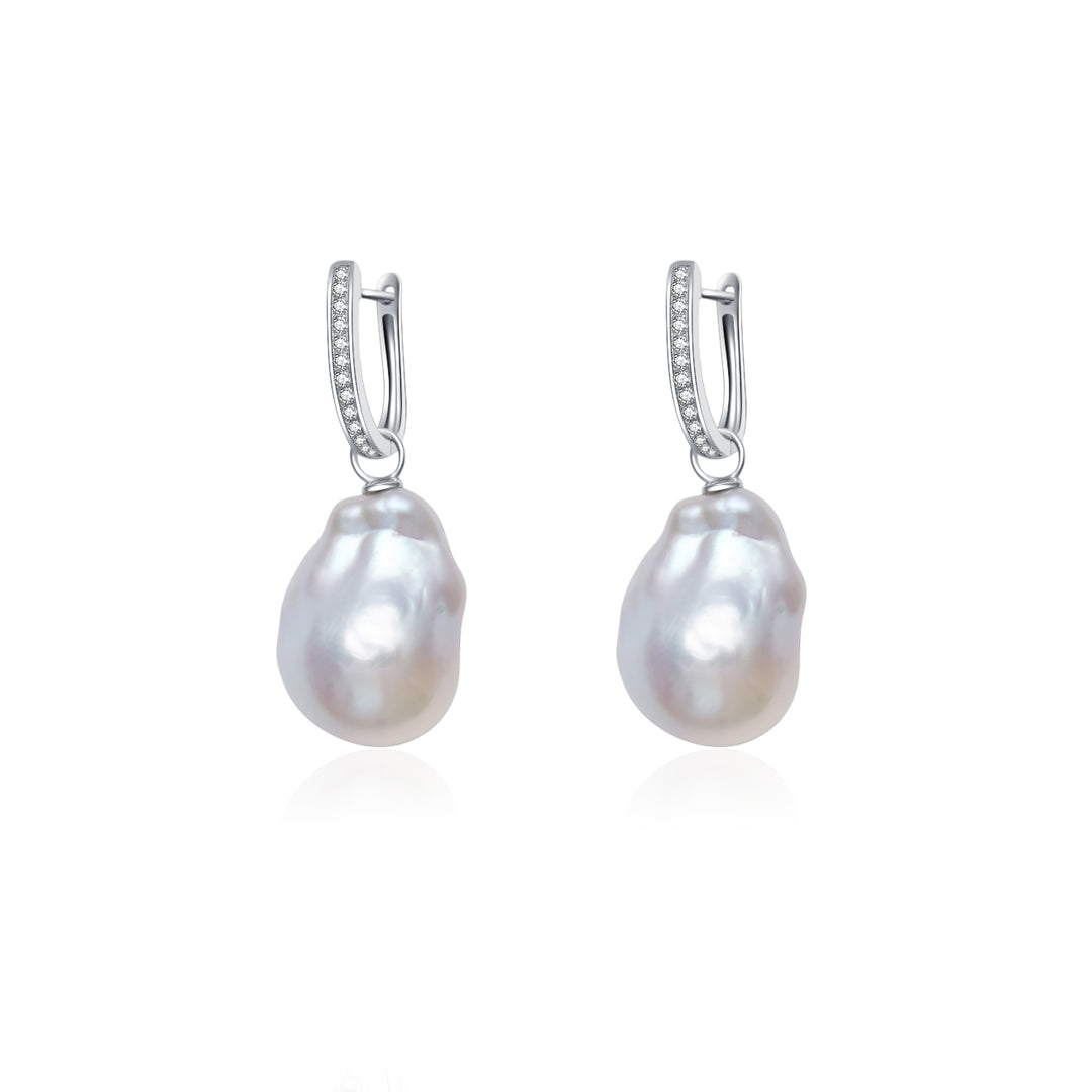 18K Gold Elegant Baroque Pearl Earrings KE00095 - PEARLY LUSTRE