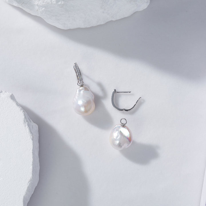 18K Gold Elegant Baroque Pearl Earrings KE00095 - PEARLY LUSTRE