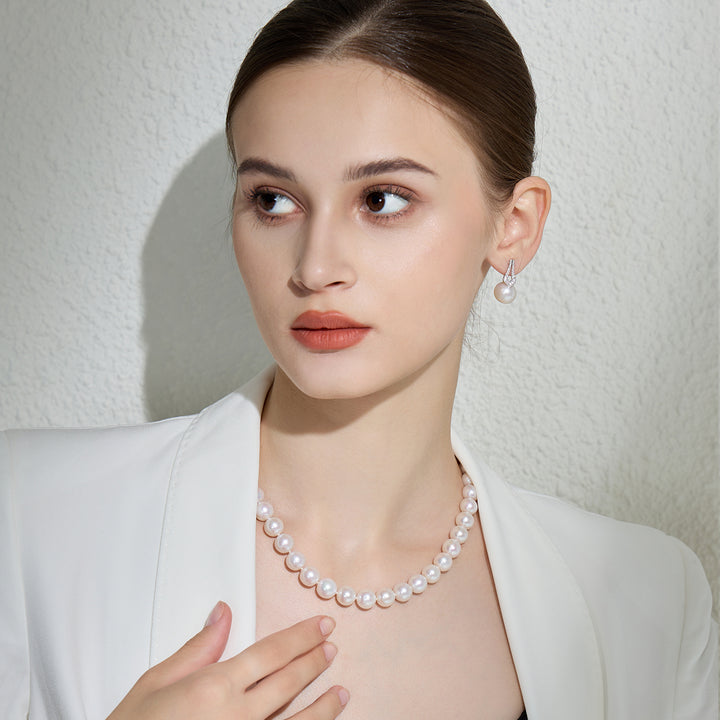 Top Lustre 18k Gold Edison Pearl Necklace KN00043 - PEARLY LUSTRE