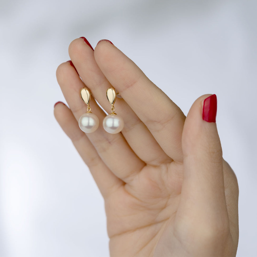 18k Freshwater Pearl Earrings KE00102 | Si Dian Jin - PEARLY LUSTRE