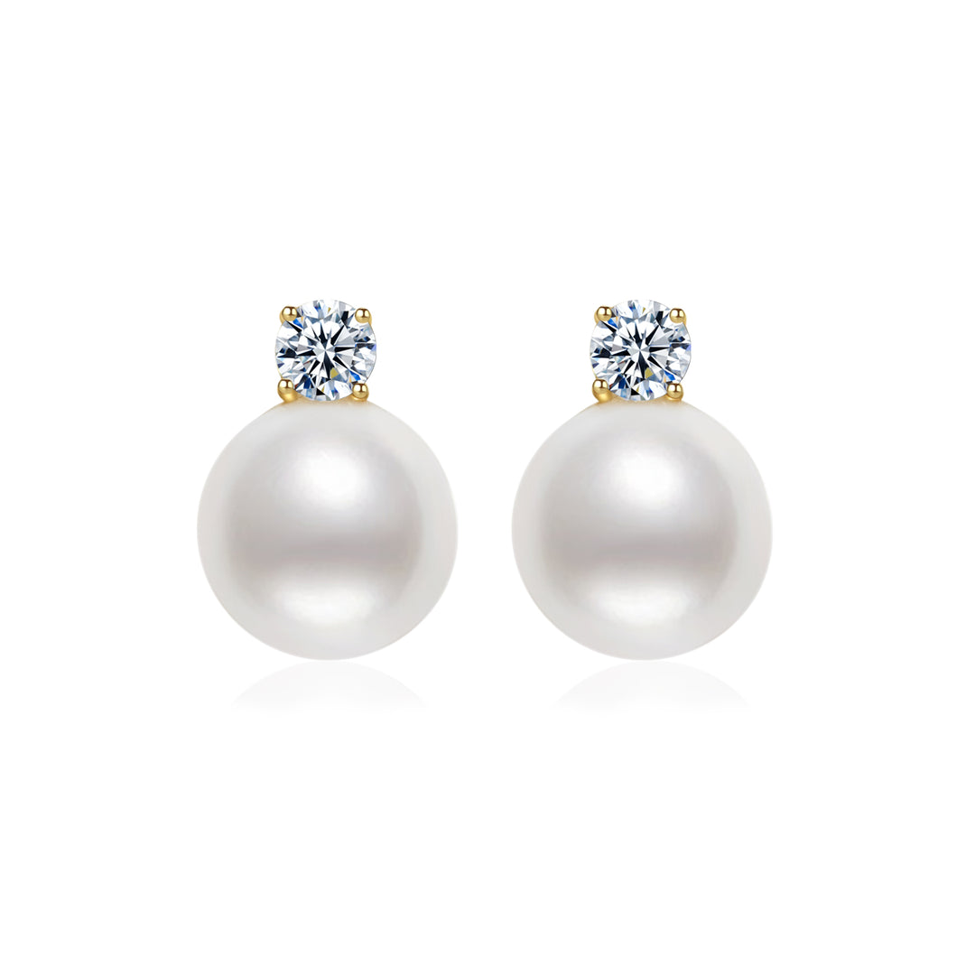 18K Gold Hanadama Akoya Pearl Earrings KE00108 - PEARLY LUSTRE