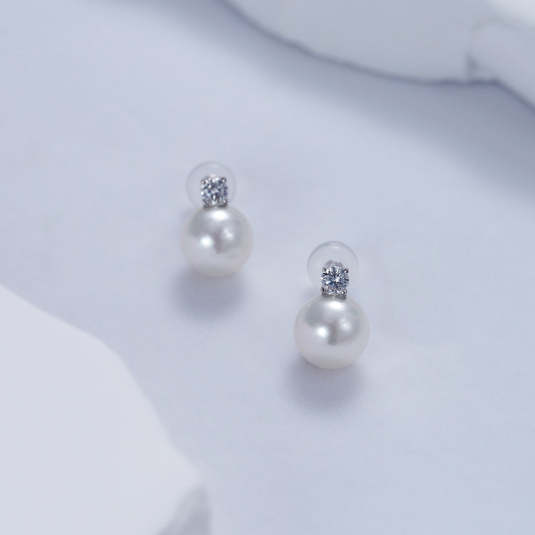 18K Gold Akoya Pearl Earrings KE00137 - PEARLY LUSTRE