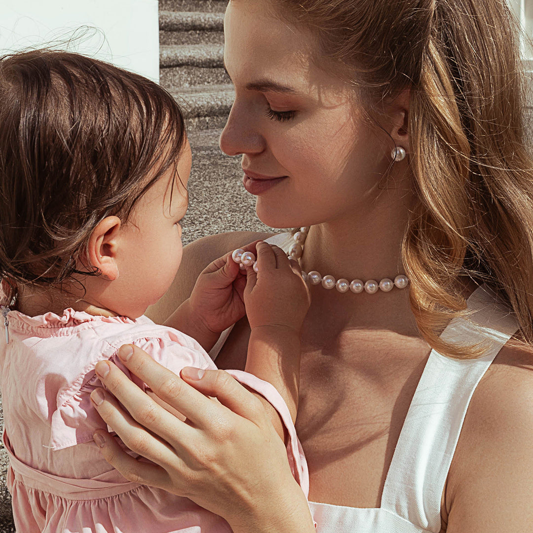 18K Gold Top Lustre Australian White South Sea Pearl Stud Earrings KE00140 - PEARLY LUSTRE