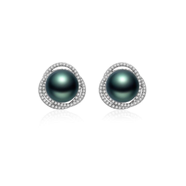 18K Gold Tahitian Pearl Earrings KE00167 - PEARLY LUSTRE