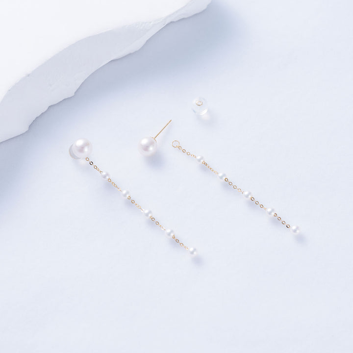 18K Gold Freshwater Pearl Earrings KE00177 - PEARLY LUSTRE