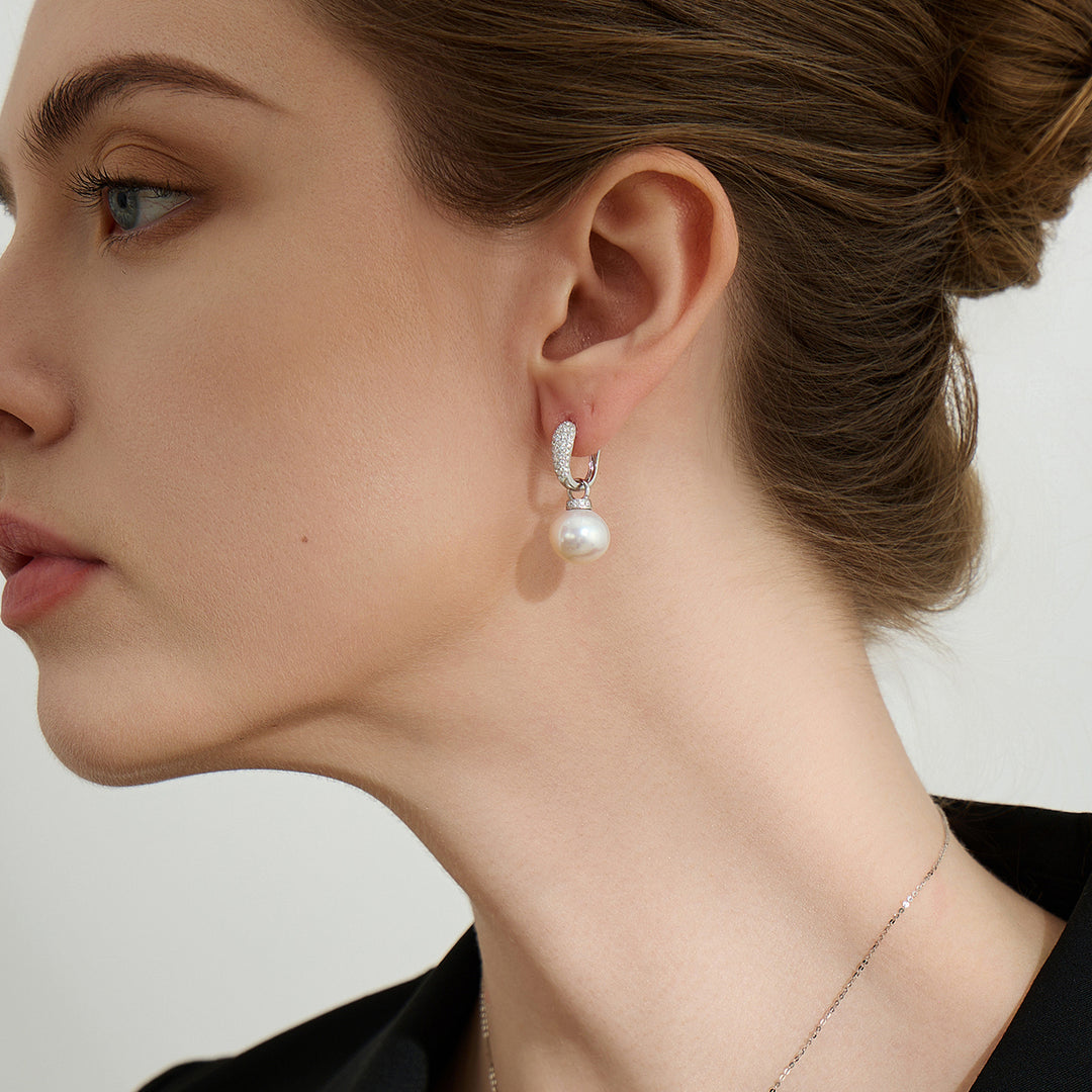 18K Solid Gold Edison Pearl Earrings KE00178 - PEARLY LUSTRE