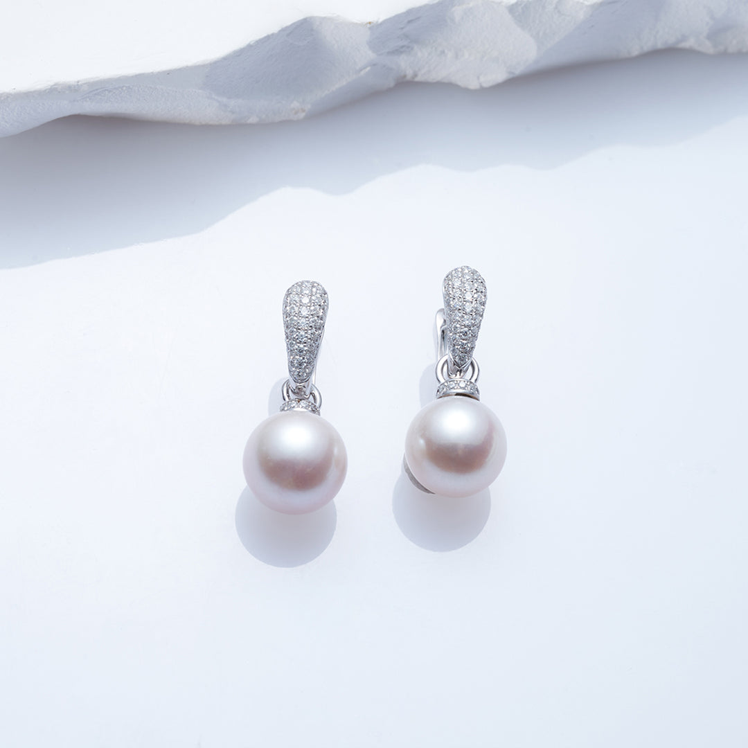 18K Solid Gold Edison Pearl Earrings KE00178 - PEARLY LUSTRE