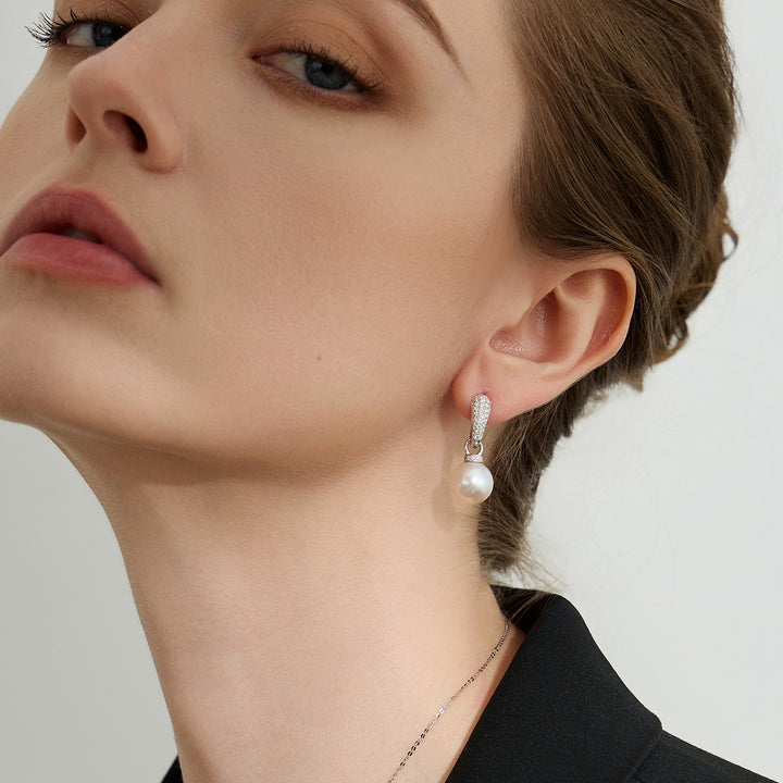 18K Solid Gold Edison Pearl Earrings KE00178 - PEARLY LUSTRE