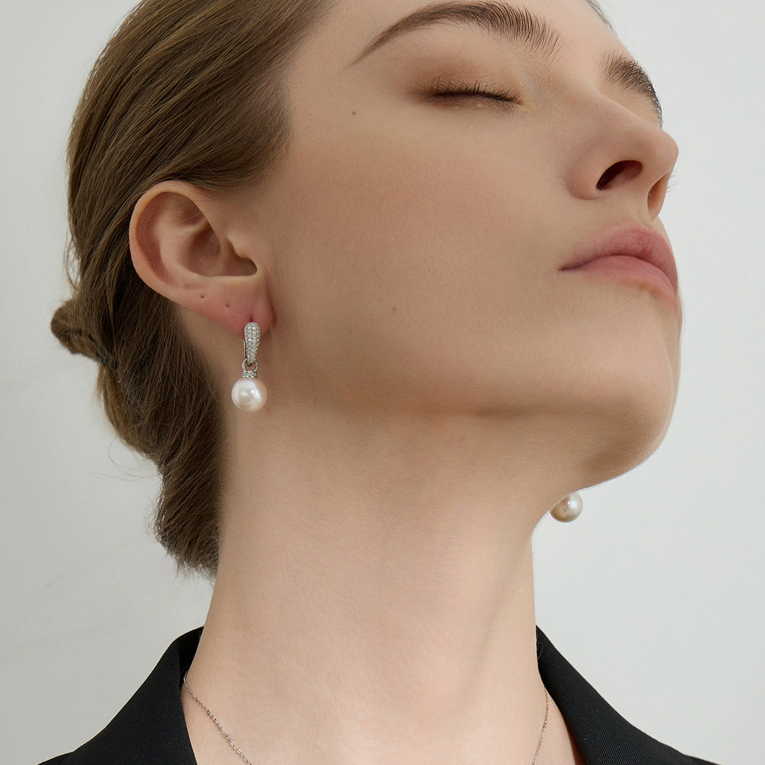 18K Solid Gold Edison Pearl Earrings KE00178 - PEARLY LUSTRE