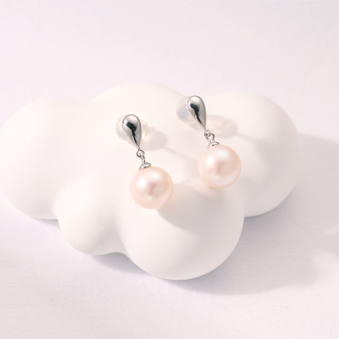 18k Solid Gold Top Grade Freshwater Pearl Earrings KE00180 - PEARLY LUSTRE