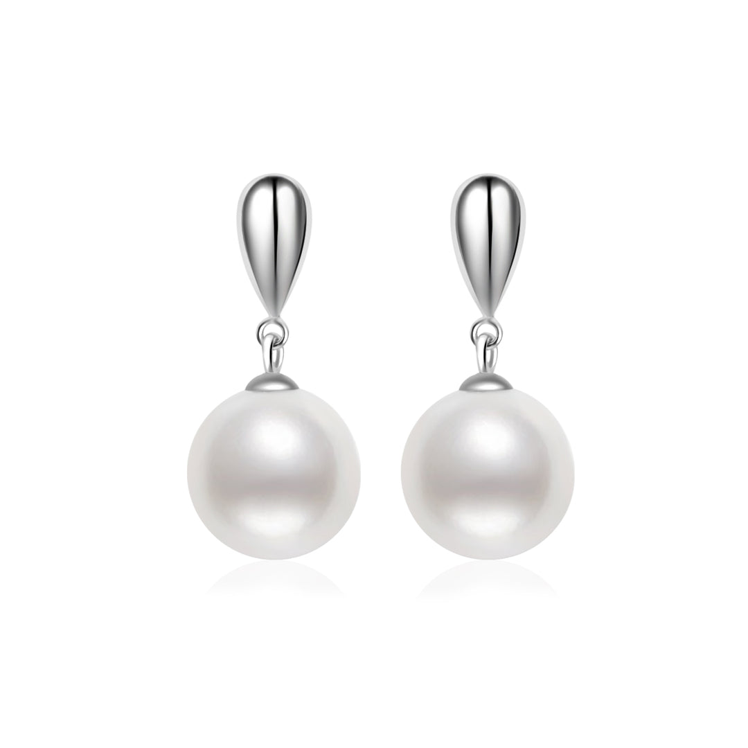 18k Solid Gold Top Grade Freshwater Pearl Earrings KE00180 - PEARLY LUSTRE