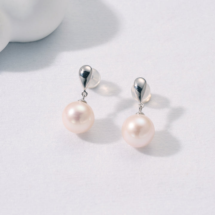 18k Solid Gold Top Grade Freshwater Pearl Earrings KE00180 - PEARLY LUSTRE