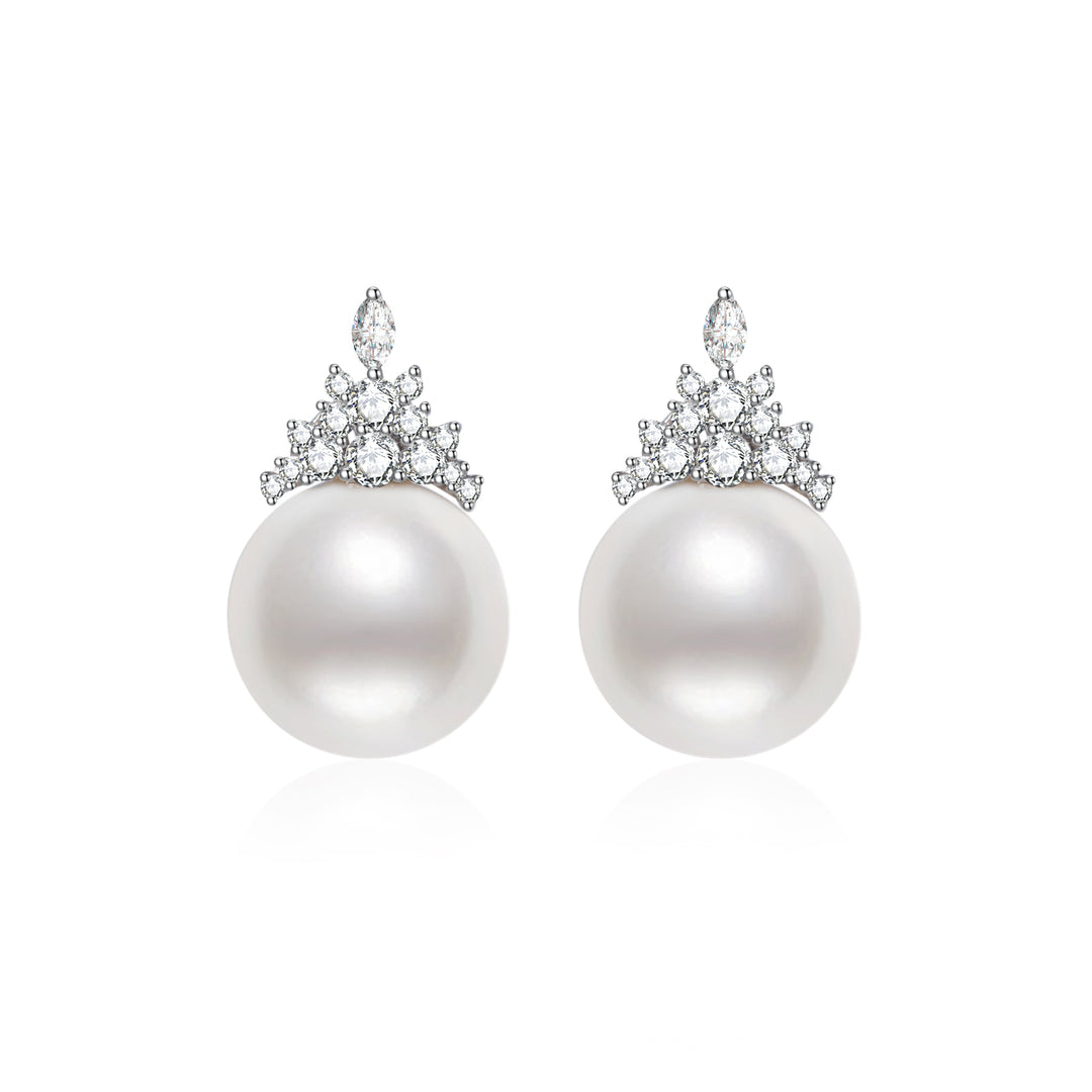 18K Solid Gold Edison Pearl Earrings KE00181 - PEARLY LUSTRE