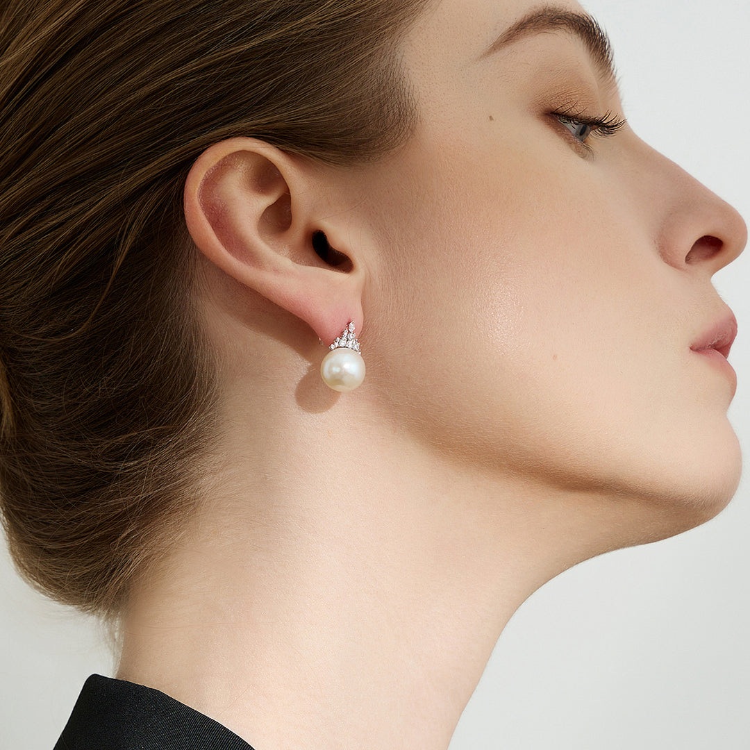 18K Solid Gold Edison Pearl Earrings KE00181 - PEARLY LUSTRE