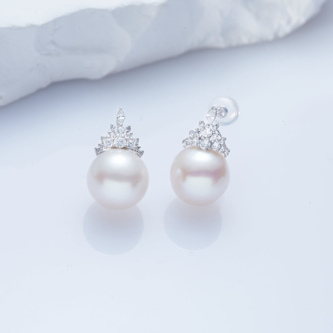 18K Solid Gold Edison Pearl Earrings KE00181 - PEARLY LUSTRE