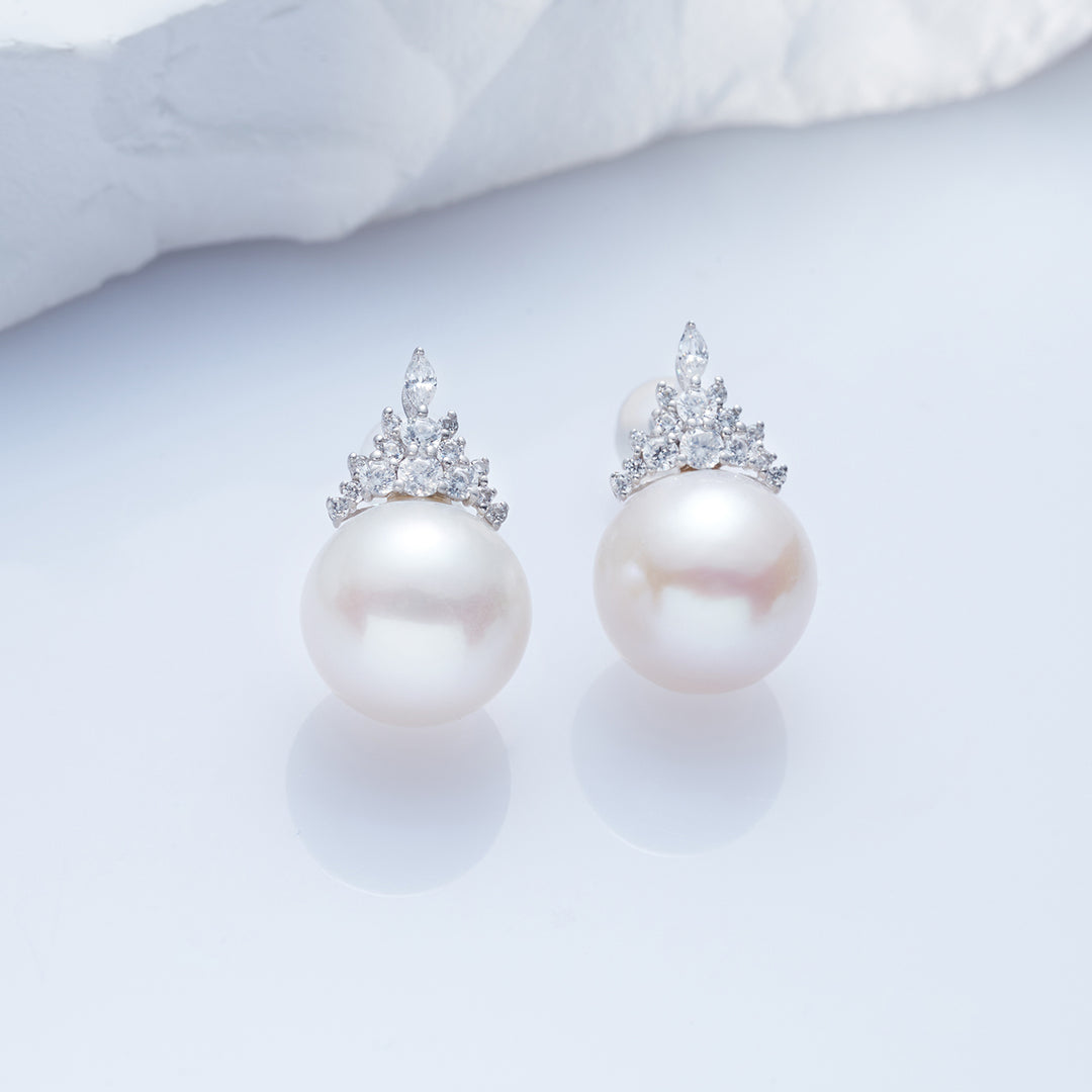 18K Solid Gold Edison Pearl Earrings KE00181 - PEARLY LUSTRE