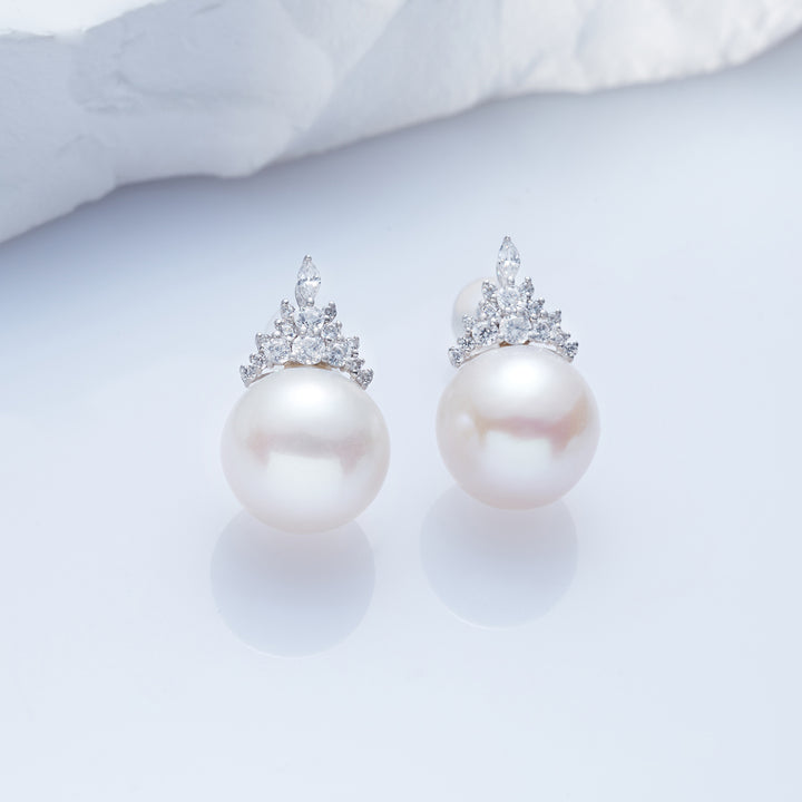 18K Solid Gold Edison Pearl Earrings KE00181 - PEARLY LUSTRE