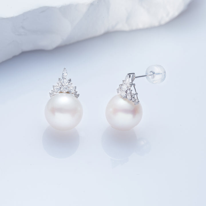 18K Solid Gold Edison Pearl Earrings KE00181 - PEARLY LUSTRE